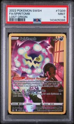 2022 POKEMON SWORD & SHIELD LOST ORIGIN #TG09 FULL ART/SPIRITOMB PSA 9 FREE S&H - Image 1