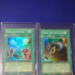 Yugioh Card Destruction/Soul Exchange SDY-041 SDY-042 1st Super Set USA LP! - Image 1