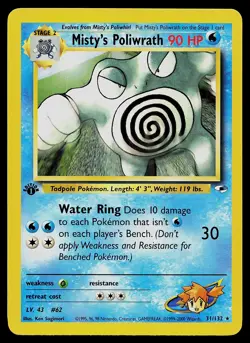 Pokemon Card - Misty's Poliwrath 1st Edition Gym Heroes 31/132 Rare - Image 1