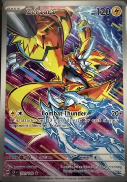 FULL ART | Pokemon TCG Stellar Crown Zeraora Holo Rare Card Illustration 151/142 - Image 1