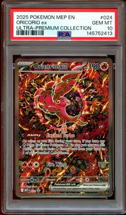 PSA 10 GEM MINT Oricorio Ex MEP 024 Black Star PROMO MEP024 Pokemon Card 413 - Image 1