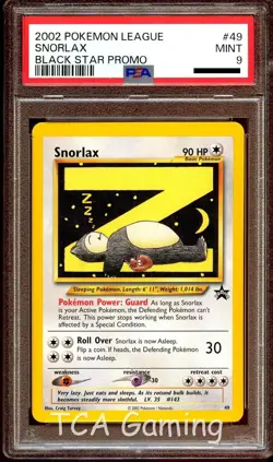 PSA 9 MINT Snorlax Z # 49 WOTC Black Star Promo Pokemon Card - Image 1