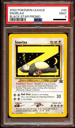 PSA 9 MINT Snorlax Z # 49 WOTC Black Star Promo Pokemon Card - Image 2