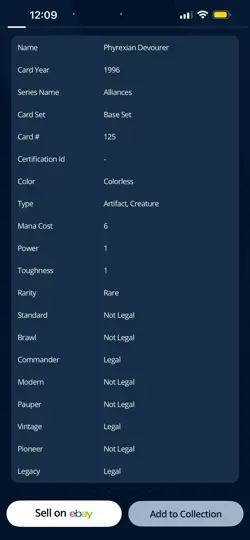 Vintage~MTG💥Phyrexian Devourer💥Alliances~Rare~1996 - Image 3