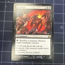 Wizards Attrition Commander Enchantment Black Rare Regular Scott M. Fischer 2011 - Image 1