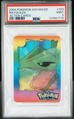 2004 POKEMON ADVANCED ACTION CARDS #103 RAYQUAZA PSA 9 - Image 1