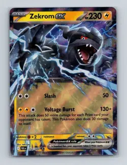 Zekrom ex 034 2025 Pokemon S&V Black Bolt Double Rare Card NM+ (b) - Image 1