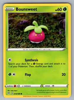 Bounsweet Common SWSH03: Darkness Ablaze 014/189 Pokemon NM - Image 1