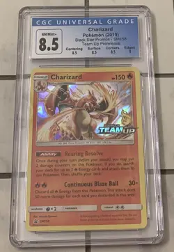 Pokemon 2019 Charizard Black Star Promos SM158 Team Up Prerelease Holo 8.5 CGC - Image 1