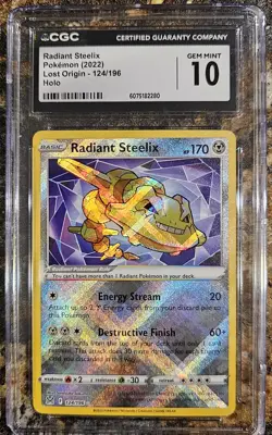 Pokemon 2022 Lost Origin Radiant Steelix 124 CGC 10 GEM MINT - Image 1