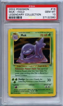 Pokemon PSA 10 Gem Mint Muk Holo 10/110 Legendary Collection - Image 1