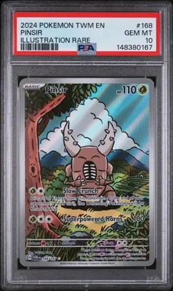 2024 POKEMON TWM EN-TWILIGHT MASQUERADE ILLUSTRATION RARE #168 PINSIR PSA 10 - Image 1
