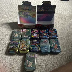 Lots Of Mixed Pokemon TCG Mini Tins with Displays - Image 1