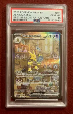 PSA 10 GEM MINT Alakazam ex 201/165 Sv: Scarlet & Violet 151 Holo SIR Pokemon - Image 1
