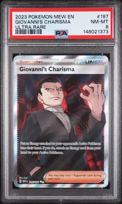 Giovanni’s Charisma 204 SIR - Pokemon Scarlet & Violet: 151 ENGLISH PSA 8 - Image 1