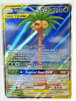 2019 Pokemon Unified Minds Sun & Moon ROWLET & ALOLAN EXEGGUTOR GX #215 PSA-5 - Image 3