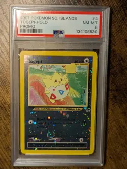 Pokemon 2001 🐣 Togepi 04/18 Southern Islands Reverse Holo 🏝 PSA 8 W Swirl 🍥 - Image 2