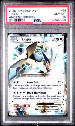 2015 POKEMON XY ANCIENT ORIGINS #68 LUGIA EX PSA 10 - Image 1