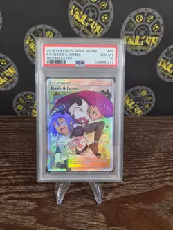Pokemon PSA 10 Gem Mint Hidden Fates Full Art Jessie & James 68/68 - Image 1