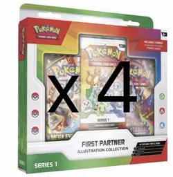 Pokemon First Partner Illustration Collection Series 1 Promo LOT OF 4 - PREORDER - Image 1