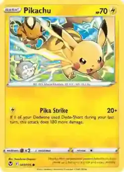 Pikachu - 049/195 - Common NM, English Pokemon Silver Tempest - Image 1