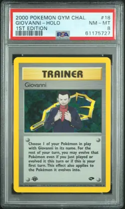 2000 Pokemon Gym Challenge 1st Edition Giovanni Holo #18/132 PSA 8 - Image 1