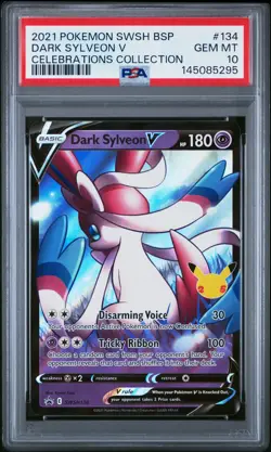 2021 POKEMON SWSH BLACK STAR PROMO CELEBRATIONS COLL #134 DARK SYLVEON V PSA 10 - Image 1