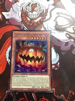 YuGiOh! Pumpking the King of Grave Ghosts MZMU-EN001 Secret Rare 1st Edition NM - Image 1