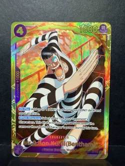 Bandai One Piece CCG Mr.2 Bon.kurei (Bentham) EB01-061 SP Full Art Holo - Image 1