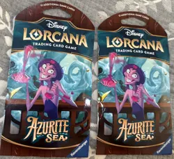 Azurite Sea Disney Lorcana Booster Packs Lot 2 Trading Cards Brand New Sealed - Image 1