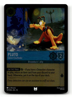 COLD FOIL - Disney Lorcana Pluto - Clever Cluefinder - Whispers in the Well - Image 1