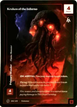 WONDERS OF THE FIRST - FORMLESS FOIL UNCOMMON - KRAKEN OF INFERNO 263/401 - Image 1