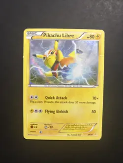Pokemon Pikachu Libre 30/30 XY Trainer Kit Promo Holo Basic Card 80 HP Thunder - Image 1