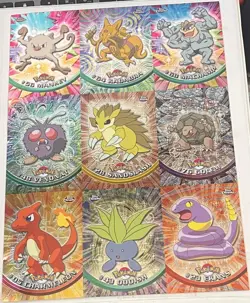 Pokemon 2000 Topps TEKNOU Chrome Trading Cards Series# 1 Uncut Sheet Preview VG! - Image 1