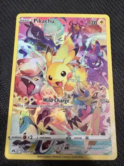 Pokemon Pikachu TCG Card Crown Zenith 160/159 Holo Secret Rare - Image 1