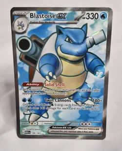 Pokemon TCG Scarlet & Violet 151 Blastoise EX English Card 184/165 NM Condition - Image 1