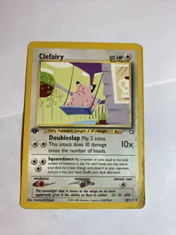1st Edition Clefairy 30/111 Neo Genesis Pokemon Card In Sleeve & Toploader - Image 1