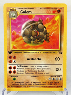 Golem 36/62 Fossil Set WOTC Pokemon Card 1st Edition - Lightly Played - Image 1