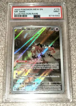 2023 Pokemon Mr. Mime 179/165 Sv: Scarlet & Violet Mew 151 Holo Rare PSA 9 MINT - Image 2