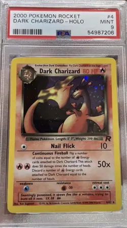 2000 Dark Charizard Holo #4 Team Rocket Mint Condition PSA 9 Pokemon TCG - Image 1