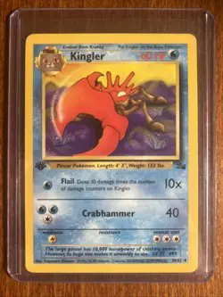 [NM] 1999 Pokemon Fossil Kingler 1st Edition #38/62 Uncommon - Image 1