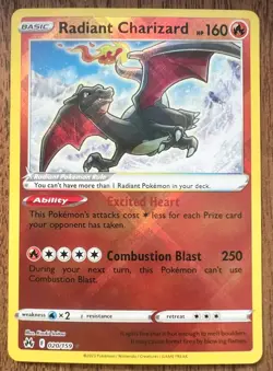 Pokemon TCG Radiant Charizard Crown Zenith 020/159 Holo Rare (MINT/PACK FRESH) - Image 1