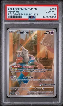 2024 POKEMON SVP EN-SV BLACK STAR PROMO #075 MIMIKYU POKEMON CENTER PSA 10 - Image 1