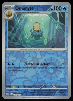 OMANYTE 138/165 UNCOMMON 151 POKEMON REVERSE HOLO NM/M - Image 1