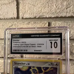 Pokemon TCG Stantler CGC 10 Classic Collection Holo Classic 016/034 - Image 4