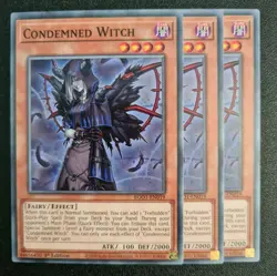 Condemned Witch x3 Yu-Gi-Oh! EGO1-EN019 1st Common PLAYSET - Image 1