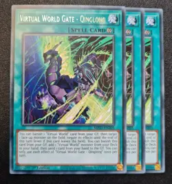 Virtual World Gate - Qinglong x3 Yu-Gi-Oh! MP21-EN205 1st Rare PLAYSET - Image 1