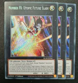 Number F0: Utopic Future Slash x3 Yu-Gi-Oh! BLAR-EN046 1st Secret Rare PLAYSET - Image 1