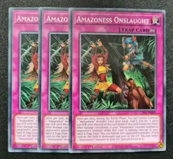 Amazoness Onslaught x3 Yu-Gi-Oh! LDS1-EN025 1st Common PLAYSET - Image 1