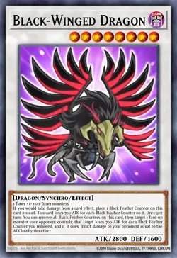 Black-Winged Dragon Yu-Gi-Oh! L5DD-ENS03 1st Secret Rare CHIBI ART - Image 1